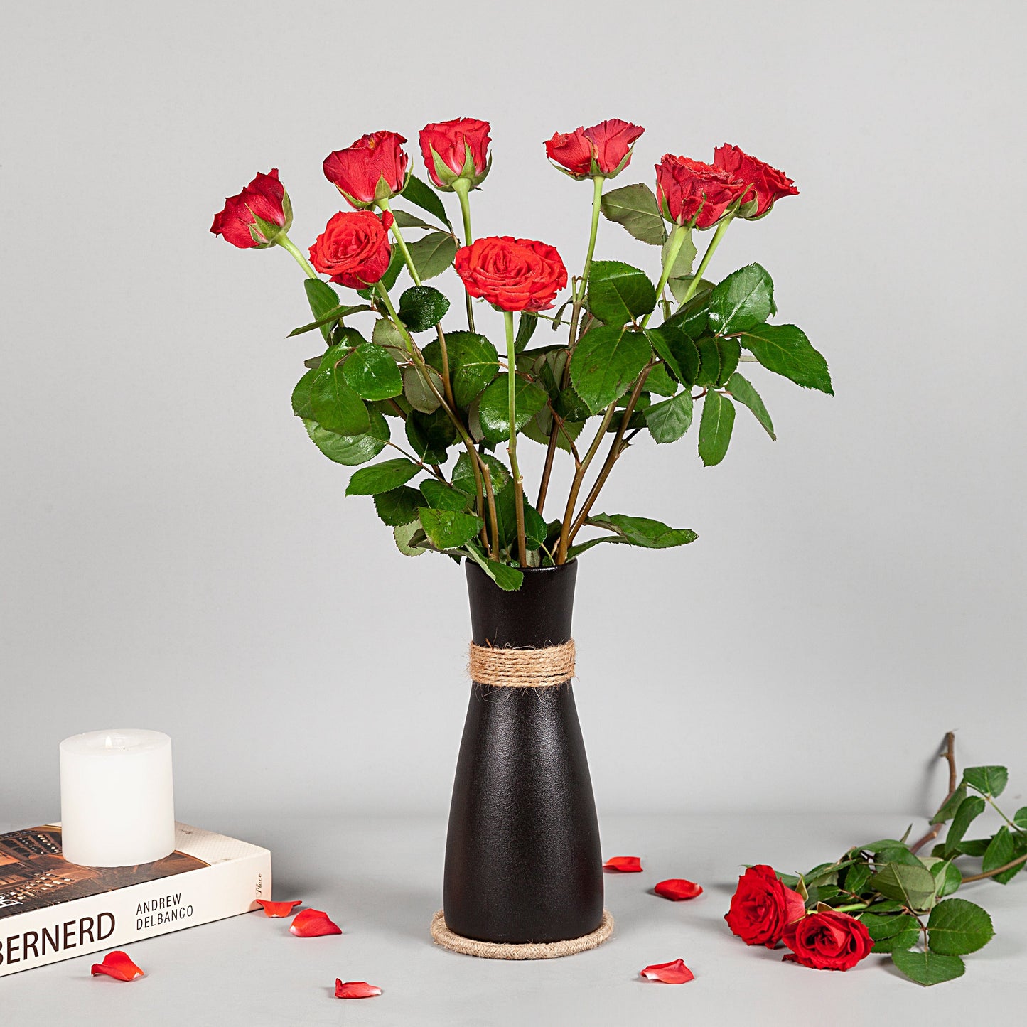 Elkanah 25cm Flower Vase Black Vase for Flowers Ornaments elkanah.store