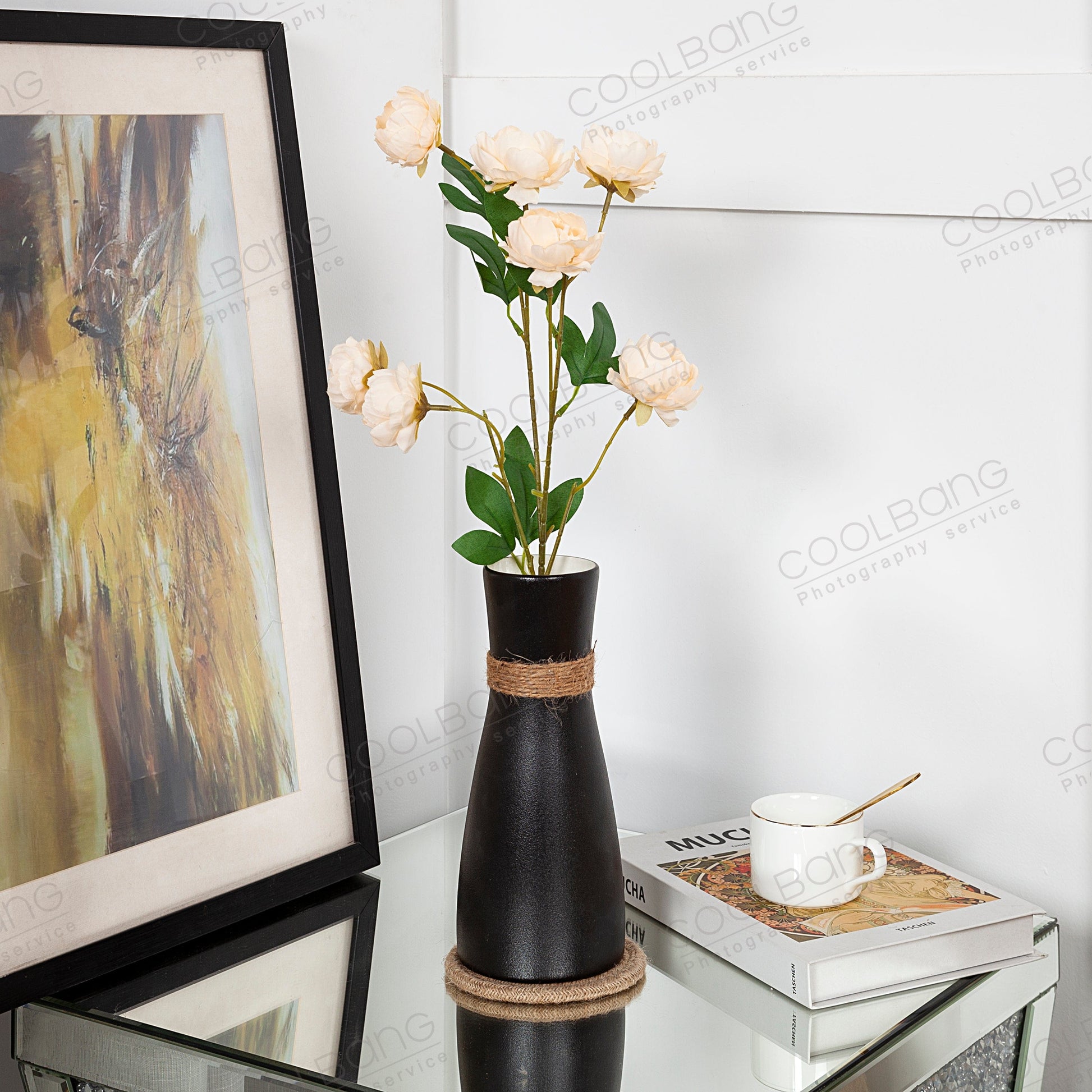 Elkanah 25cm Flower Vase Black Vase for Flowers Ornaments elkanah.store