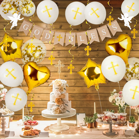 Elkanah All-in-One Party Decoration Kit for First Communion, Baptism, Confirmation & Christening - Premium Decorations elkanah.store